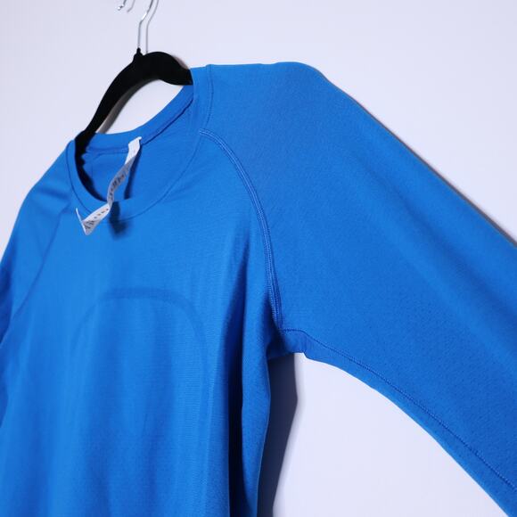 LULULEMON Swiftly Tech Long Sleeve Shirt Blazer Blue Stretch Active Women's 6 - Picture 7 of 12
